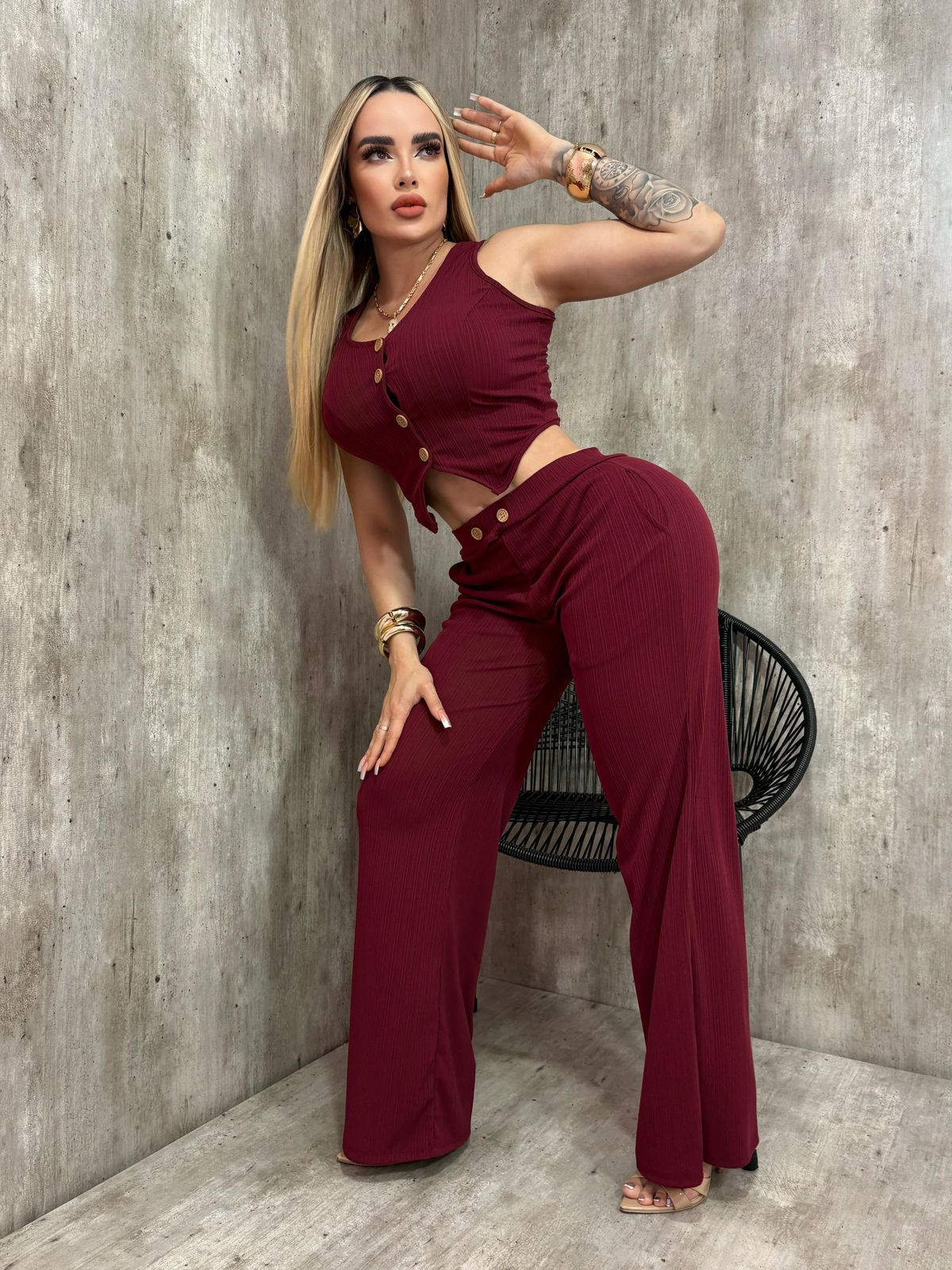Conjunto Chaleco Botón