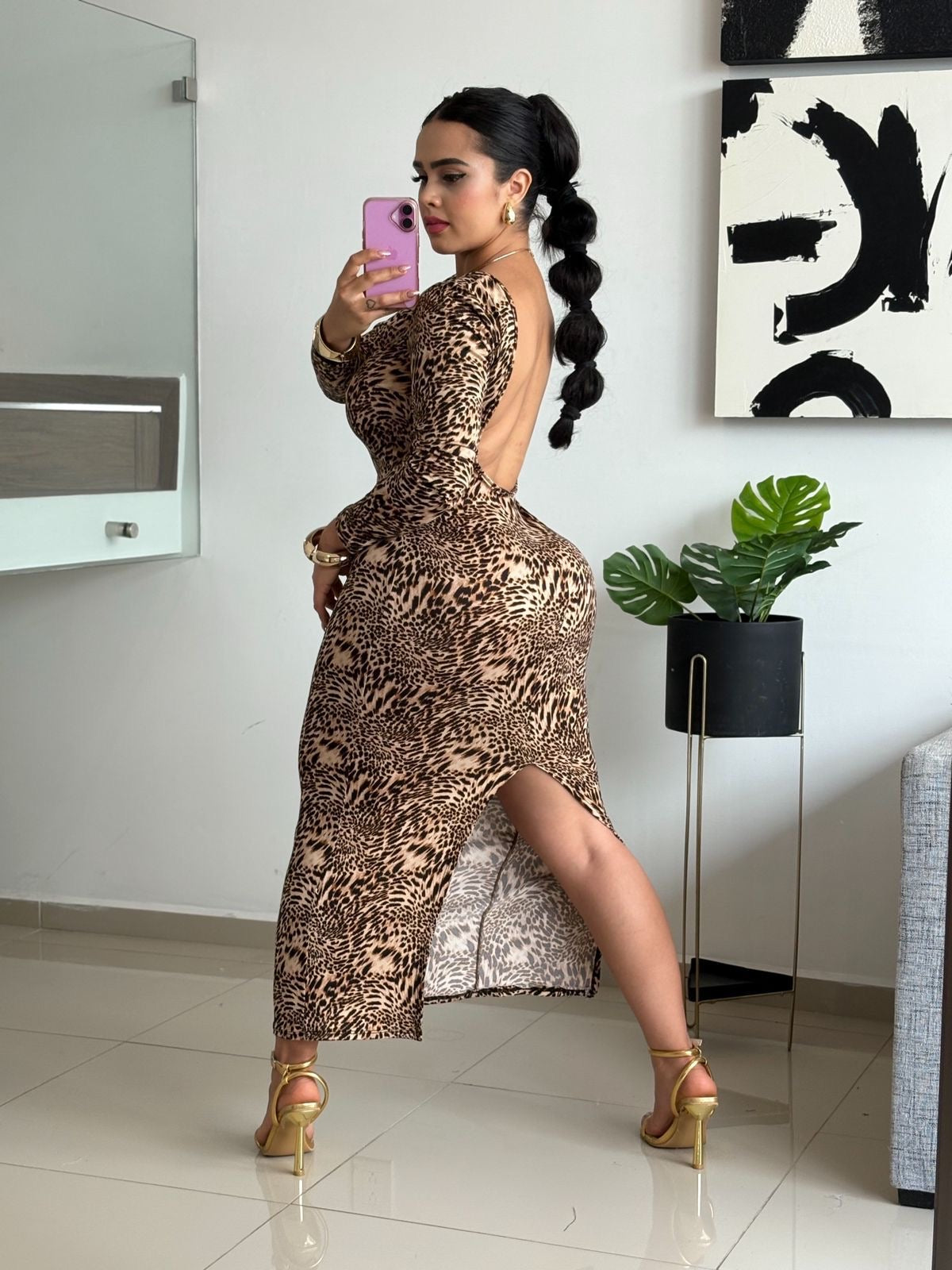 Vestido Animal Escote Gota