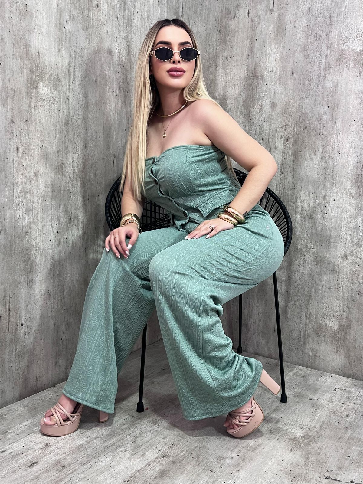 Conjunto Pantalón Straple Boton