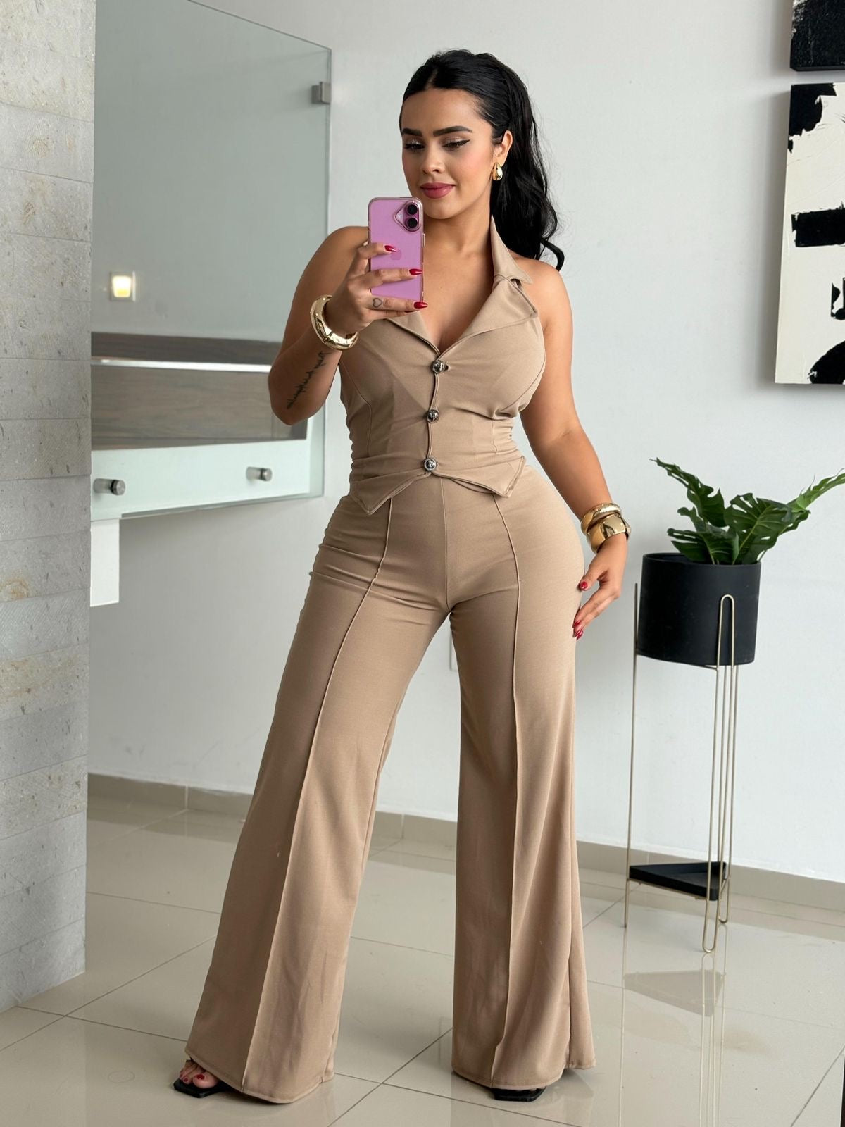 Conjunto Pantalón Chaleco Boton