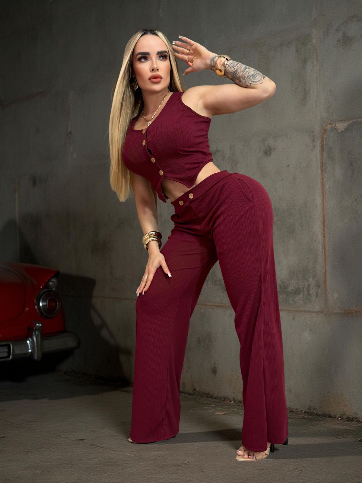 Conjunto Chaleco Botón