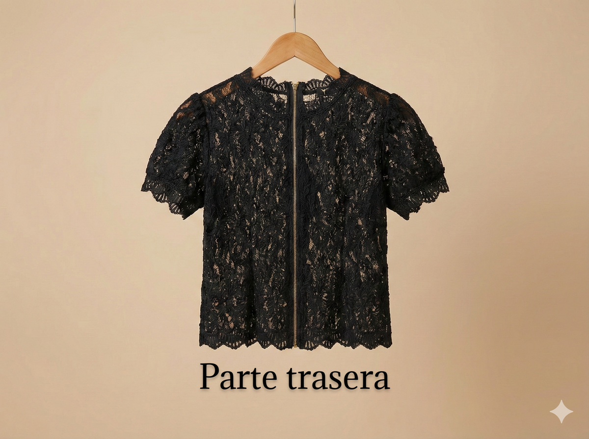 Blusa de encaje con cierre en la espalda