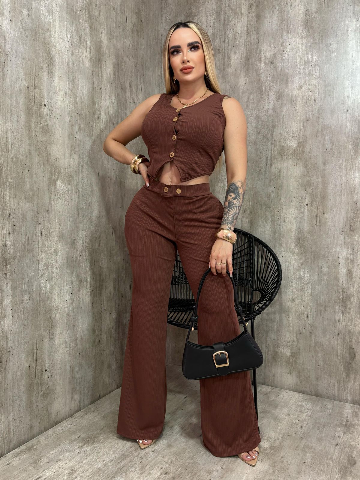 Conjunto Chaleco Botón