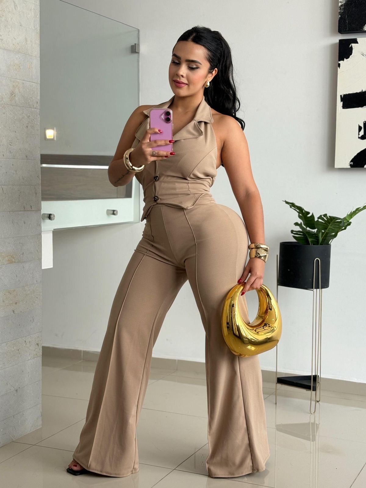 Conjunto Pantalón Chaleco Boton