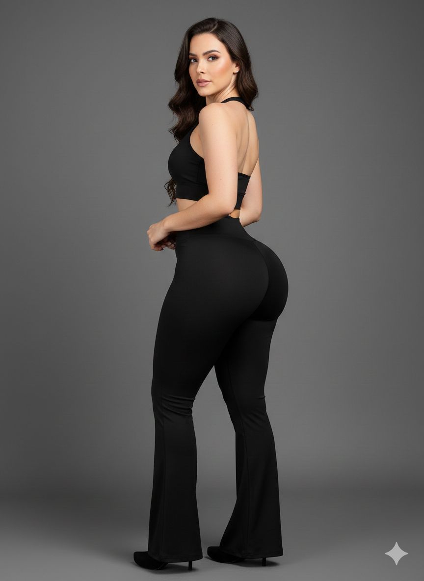 Set de top y leggins con Push Up acampanado