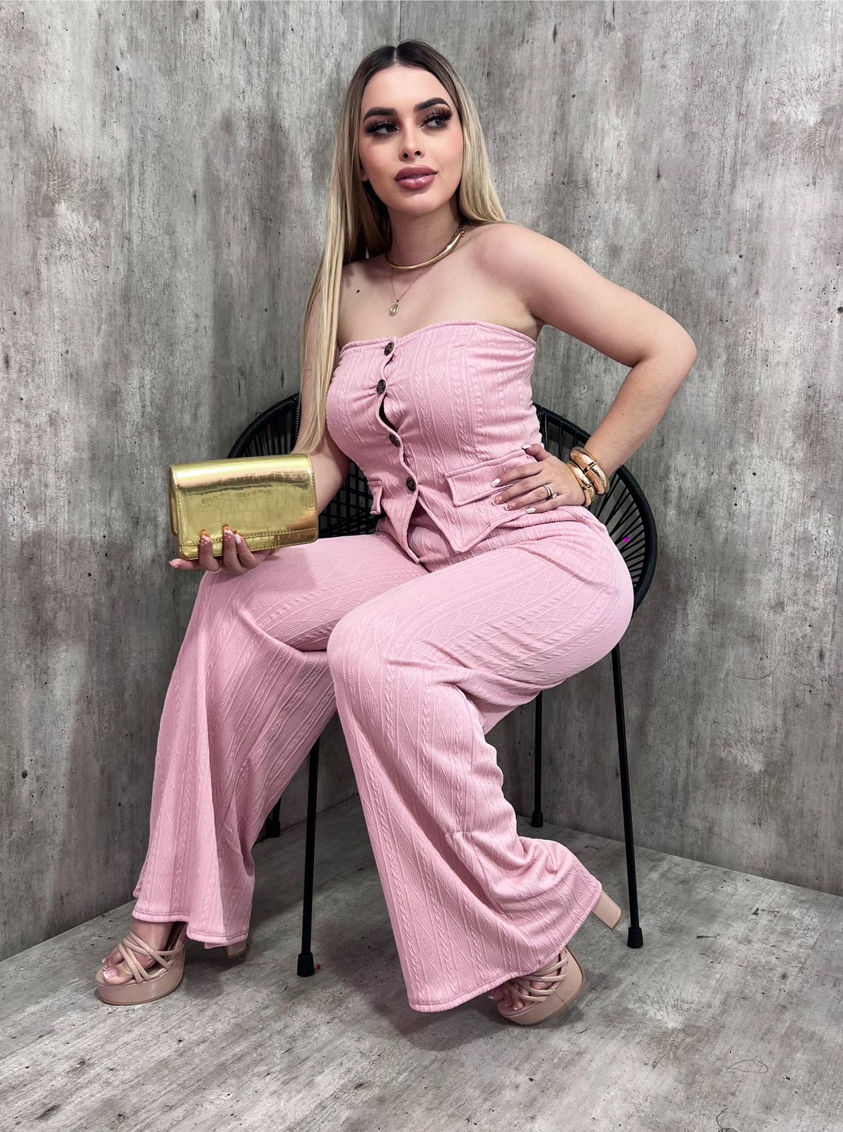 Conjunto Pantalón Straple Boton