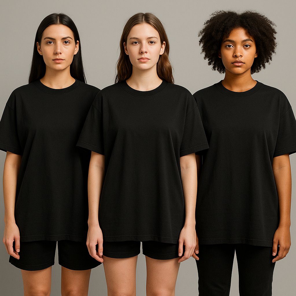 10 playeras oversized negras