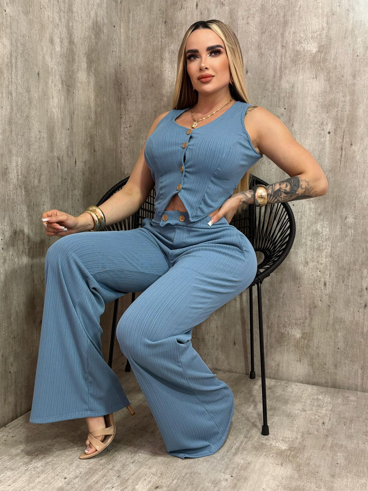 Conjunto Chaleco Botón