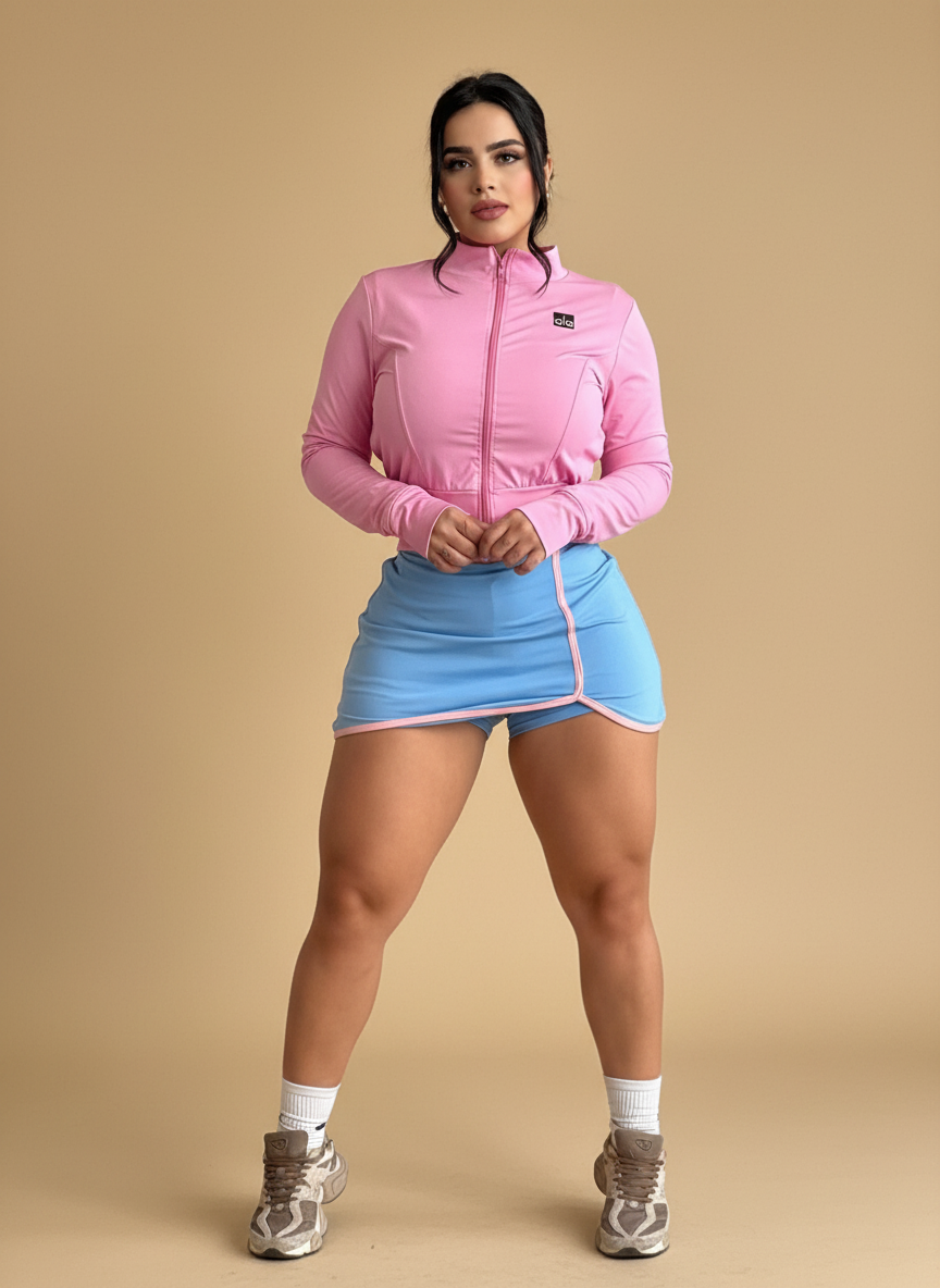Short falda deportivo combinado en lycra deportiva