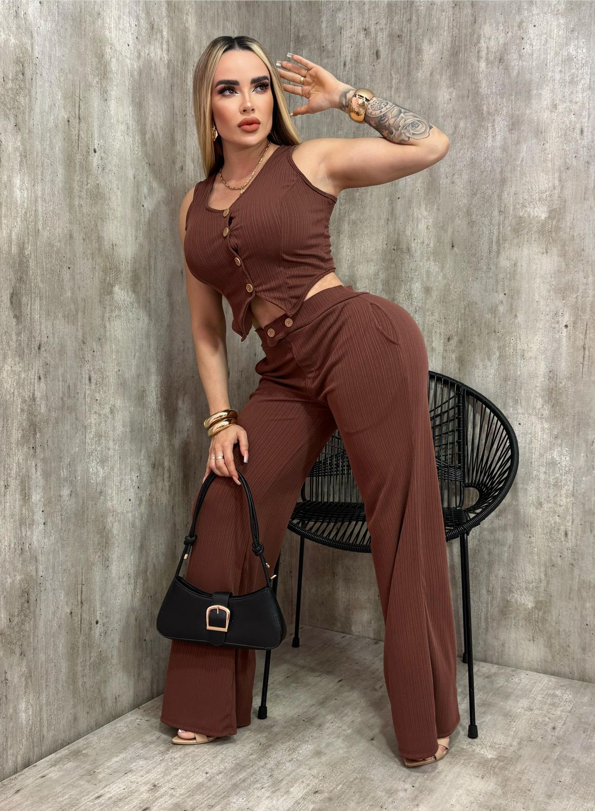Conjunto Chaleco Botón