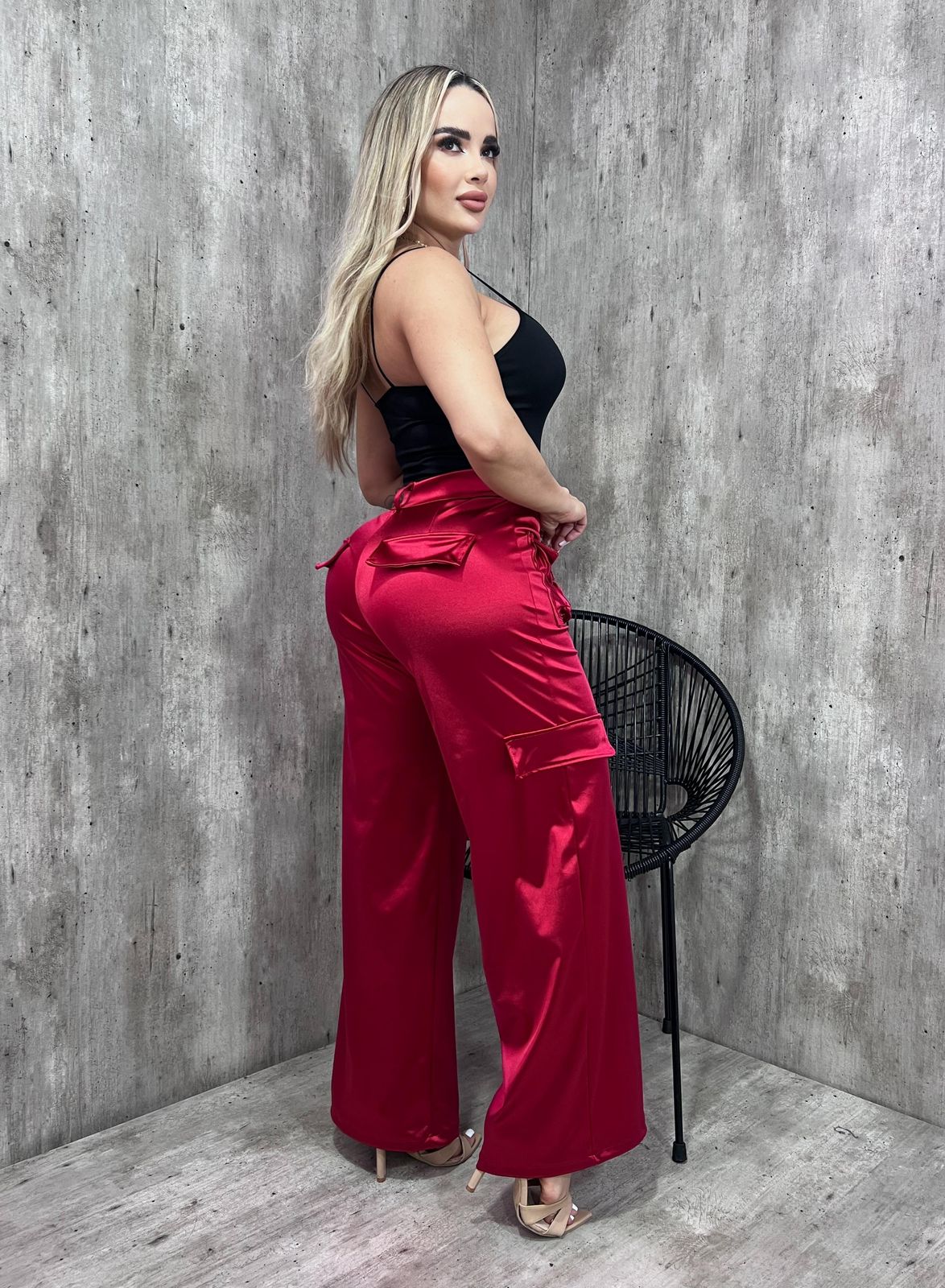 Pantalón Cargo Satin