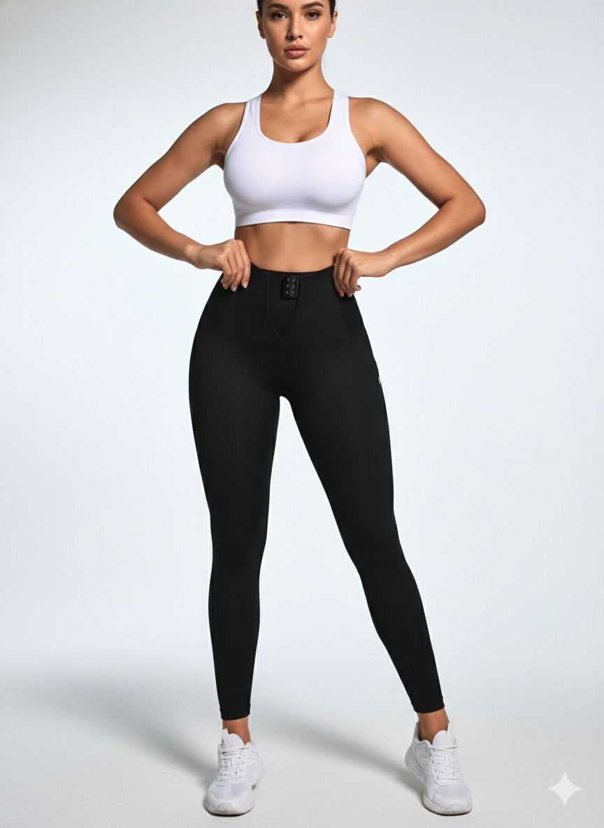 Leggins entubado tipo SOL con faja acanalado.