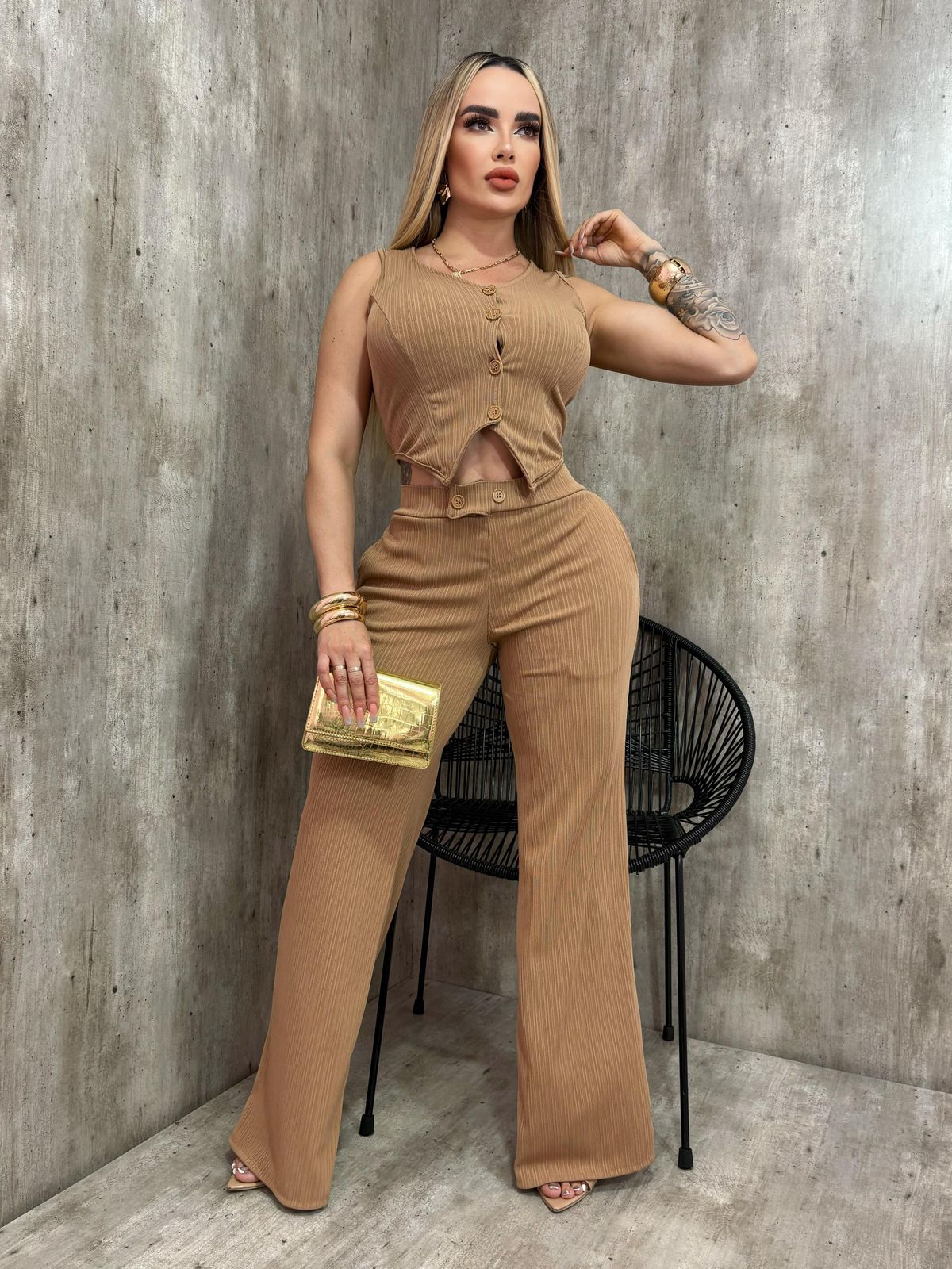 Conjunto Chaleco Botón
