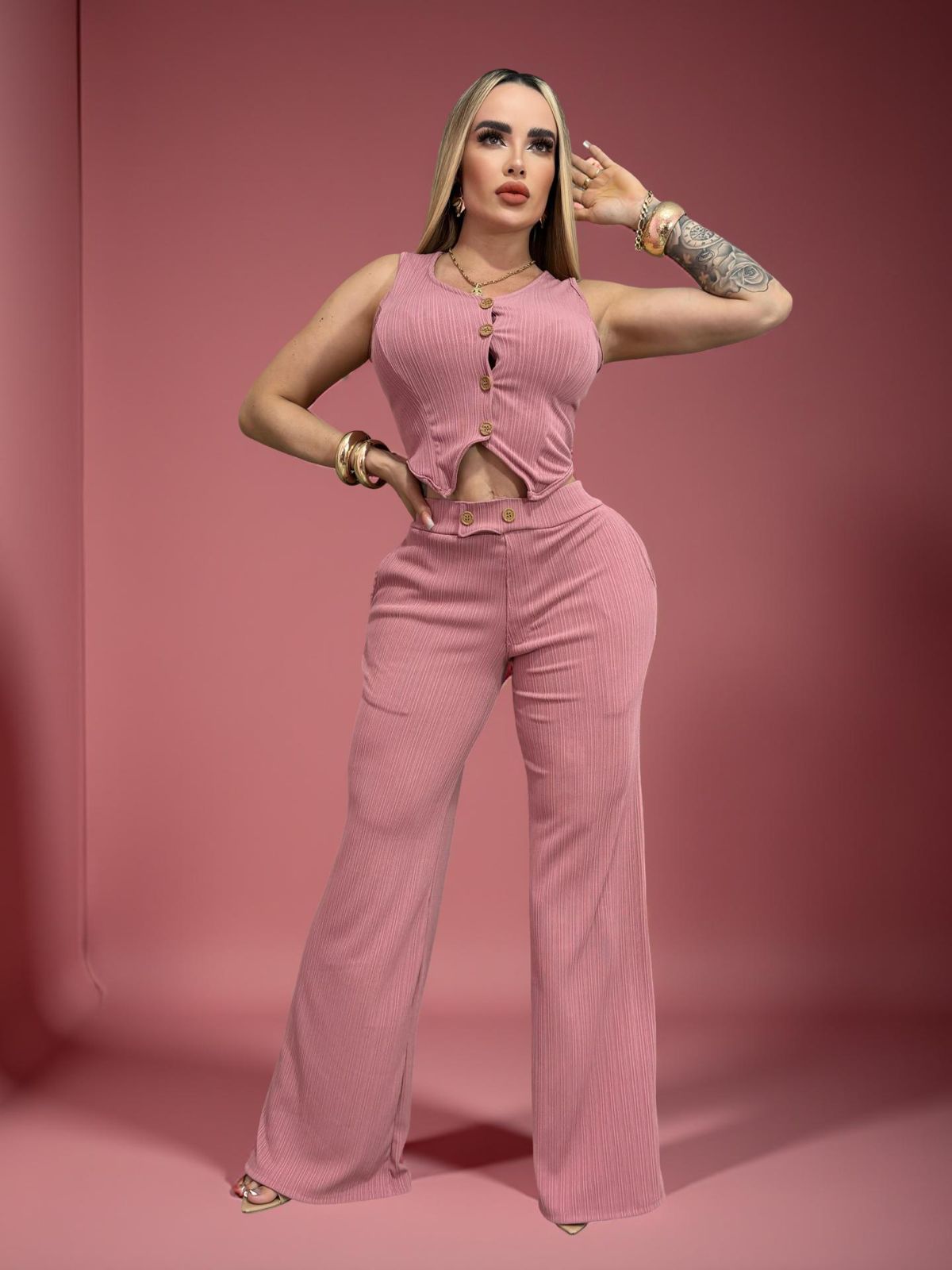 Conjunto Chaleco Botón