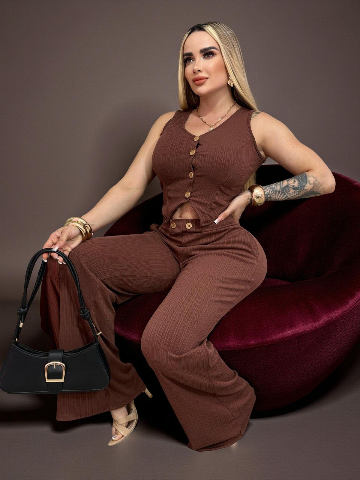 Conjunto Chaleco Botón