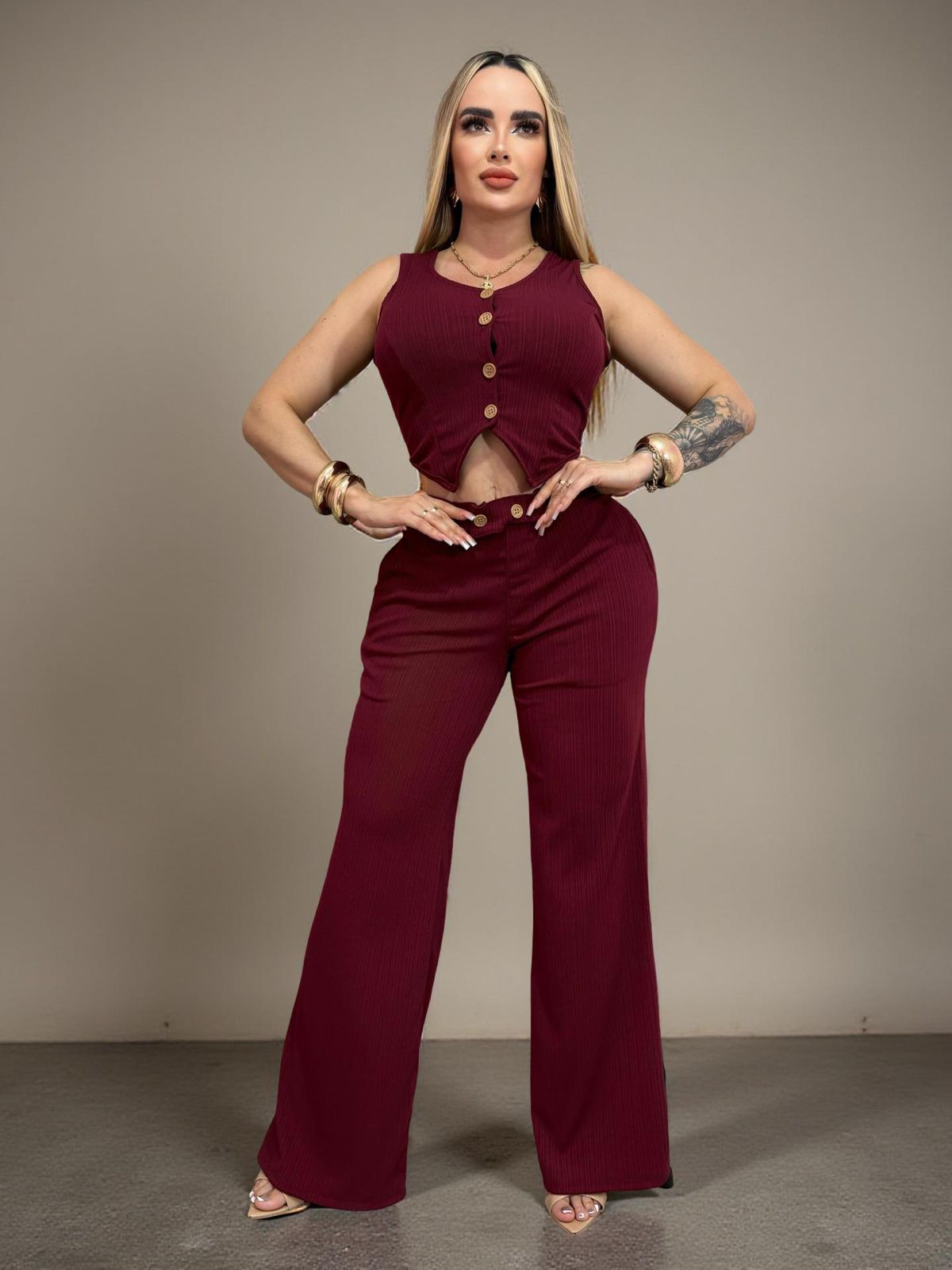 Conjunto Chaleco Botón