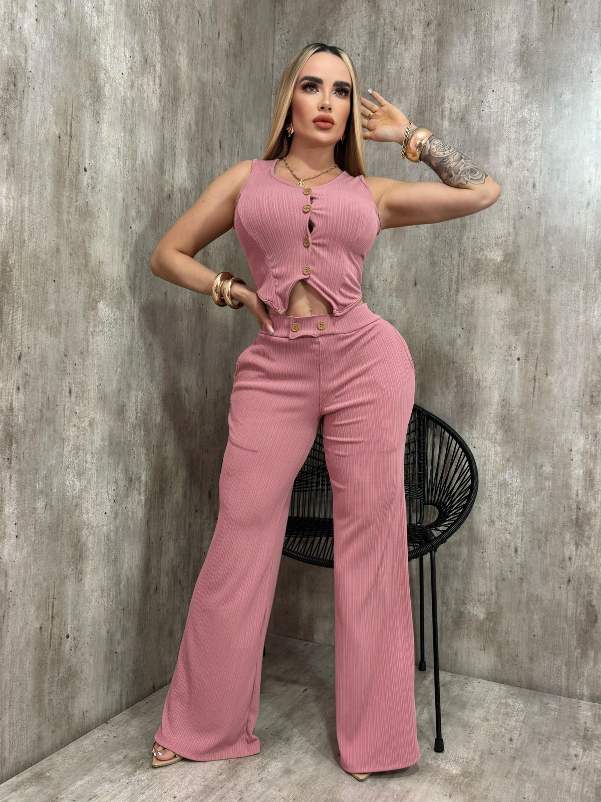 Conjunto Chaleco Botón