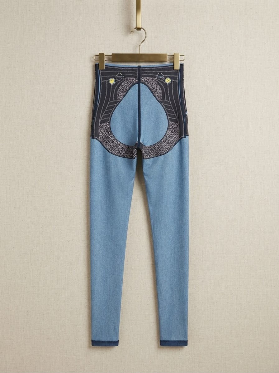 Pantalon-Leggin inspo sol MEZCLILLA corte Skiny con Push Up y compresión de abdomen.