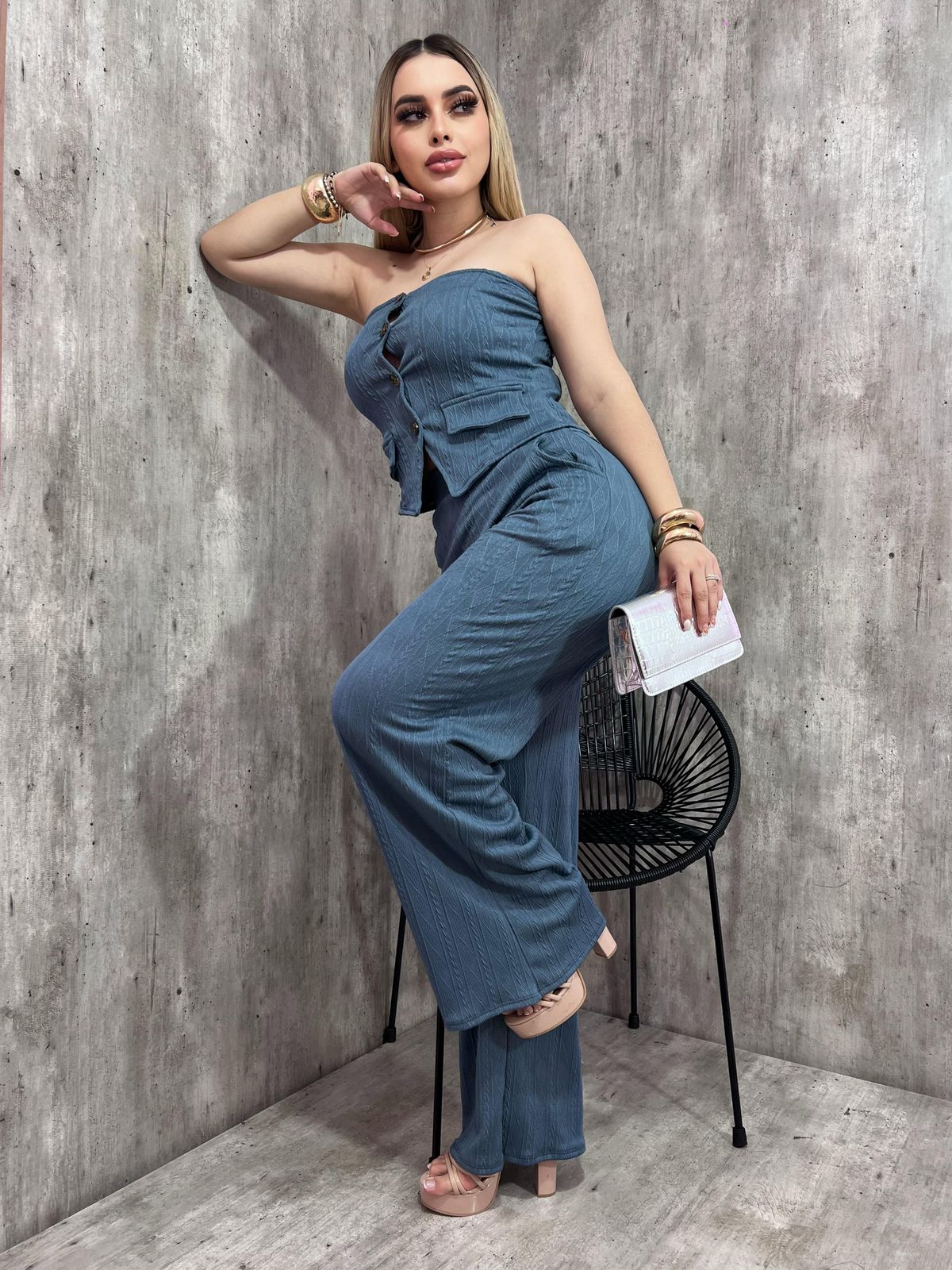 Conjunto Pantalón Straple Boton