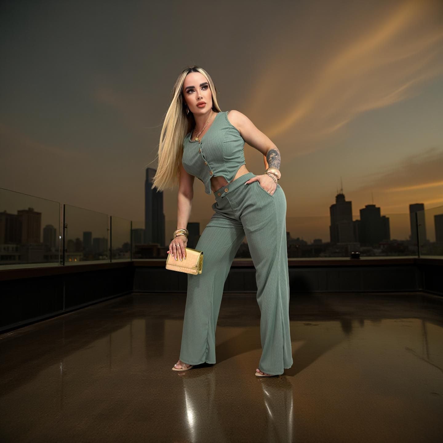 Conjunto Chaleco Botón