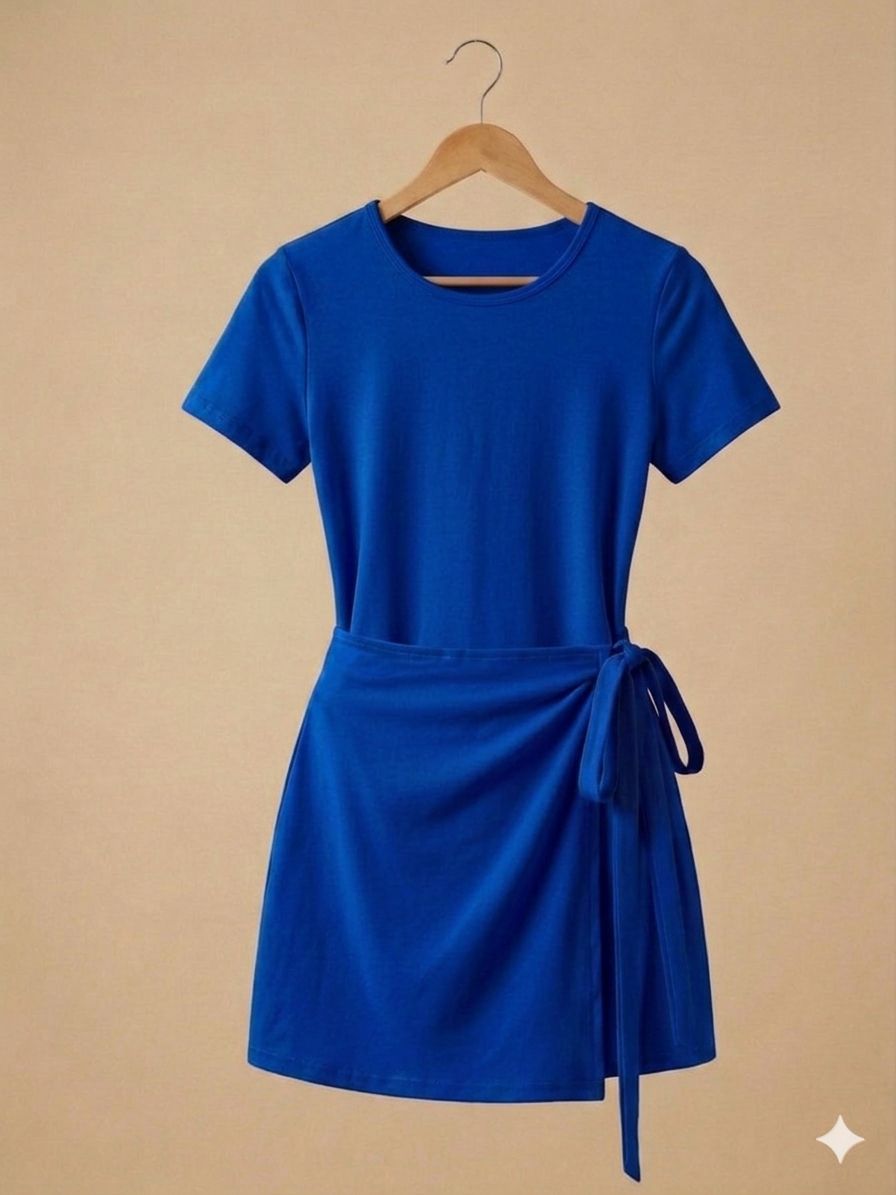 Vestido manga corta sport con faldón y short
