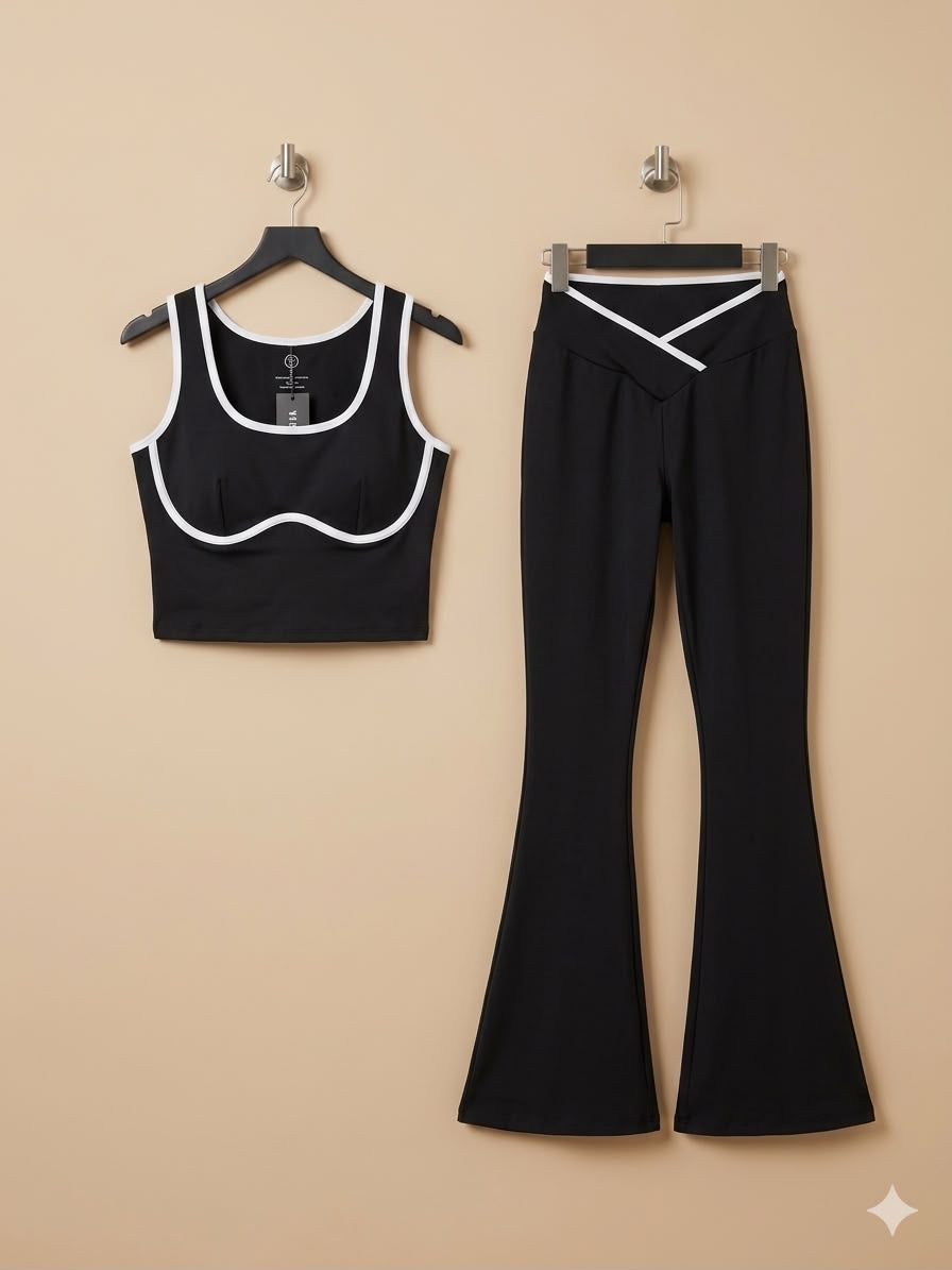 Set deportivo con bies y combinacion tipo copas | Leggins y top sport