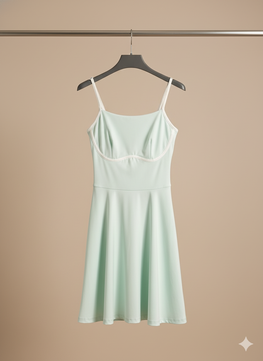 Vestido deportivo combinado con short y forro.