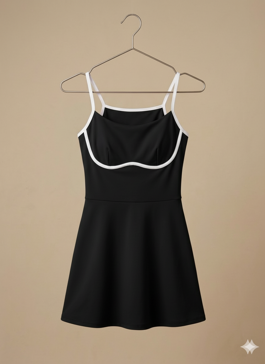 Vestido deportivo combinado con short y forro.
