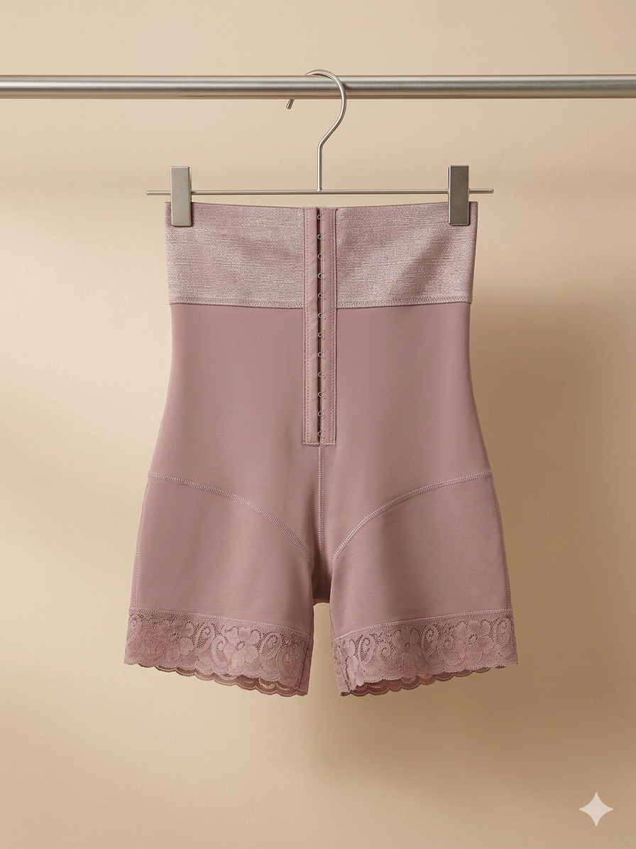 Short-faja TIPO COLOMBIANA levanta nalga con broches y encaje en el short