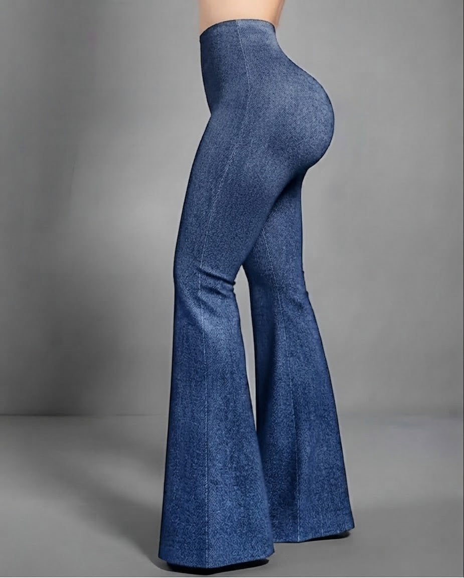 Pantalon-Leggins inspo sol campana con cierre de MEZCLILLA, Push Up y Control Abdominal MEJORADA