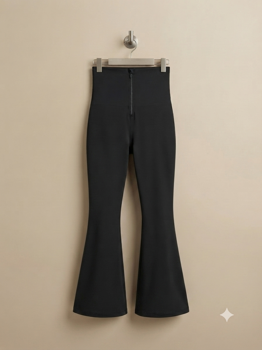 Leggins trendy inspo sol acampanado mejorado con faja | Cierre y broches FLARE.