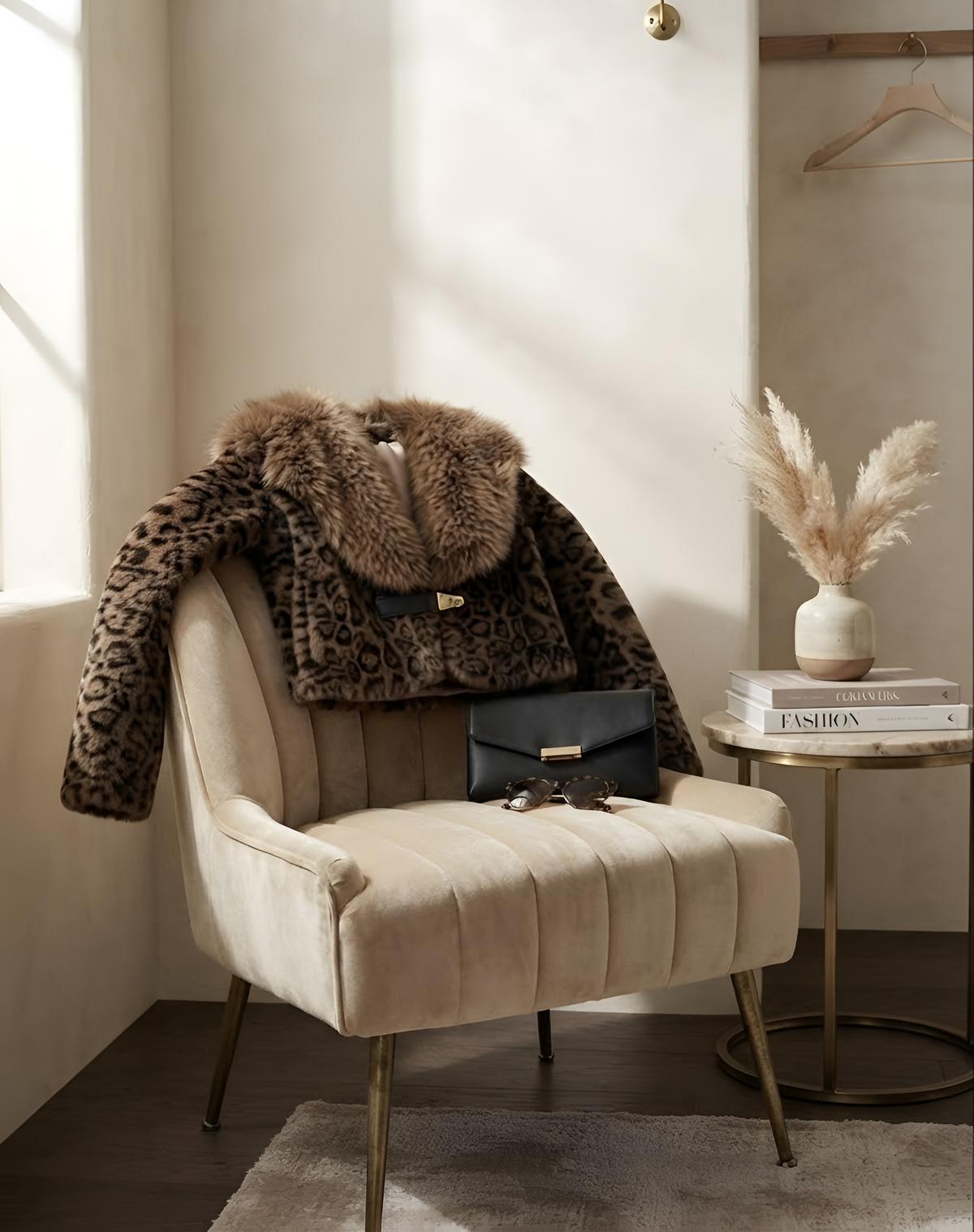 Suéter-Abrigo LUXURY animal print con broche cromado detalle de doble tela