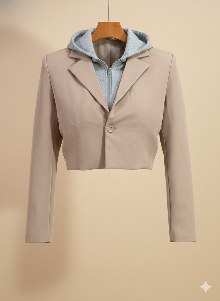Blazer con detalle de sudadera