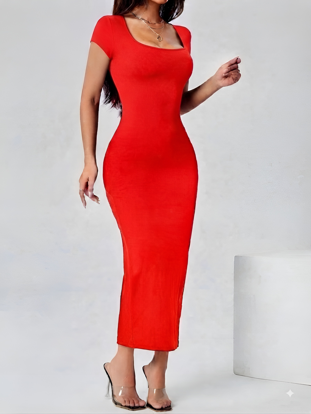 Vestido cuello cuadro en variedad de tonos, mexivestido básico en tendencia