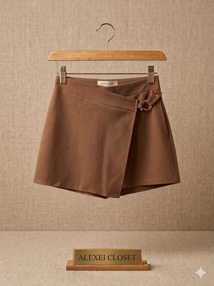 Short falda de temporada con broche