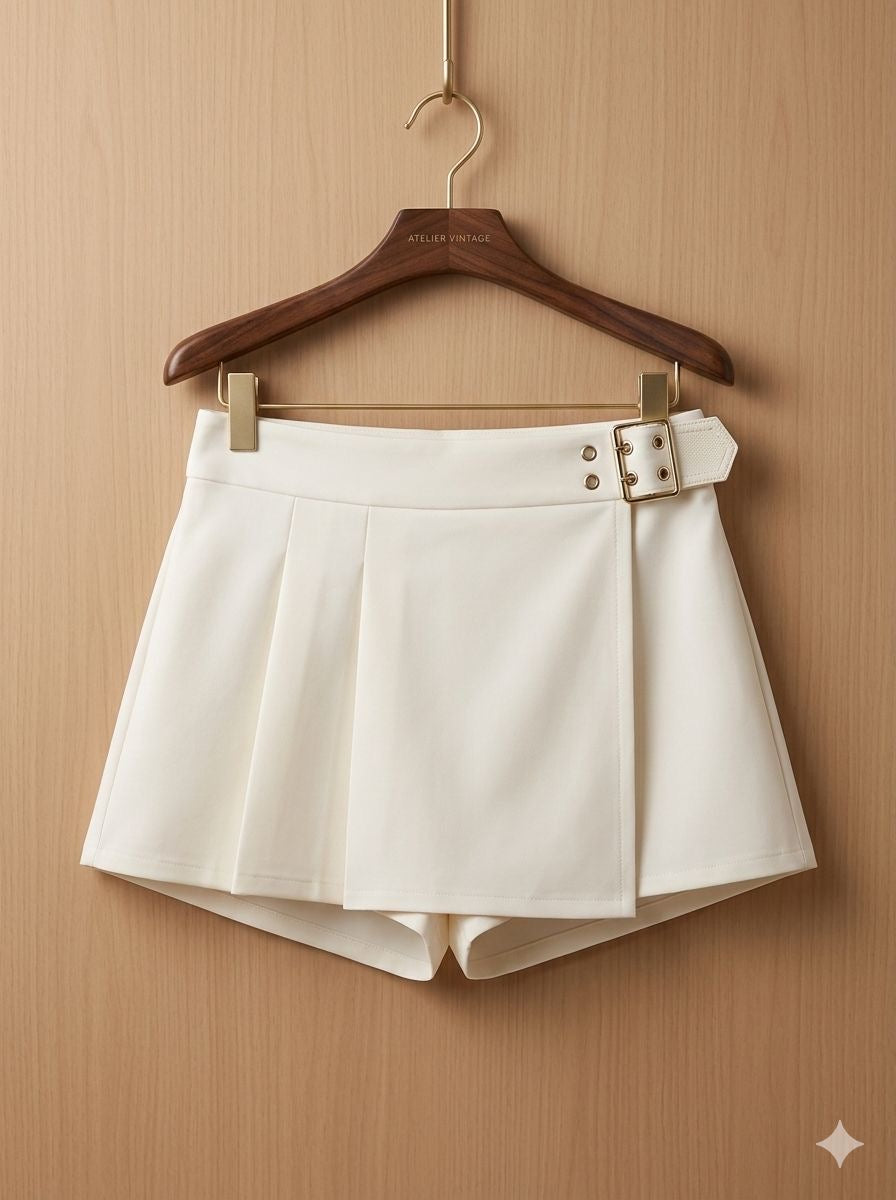 Short falda con broche metálico ajustable