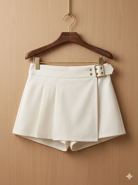Short falda con broche metálico ajustable