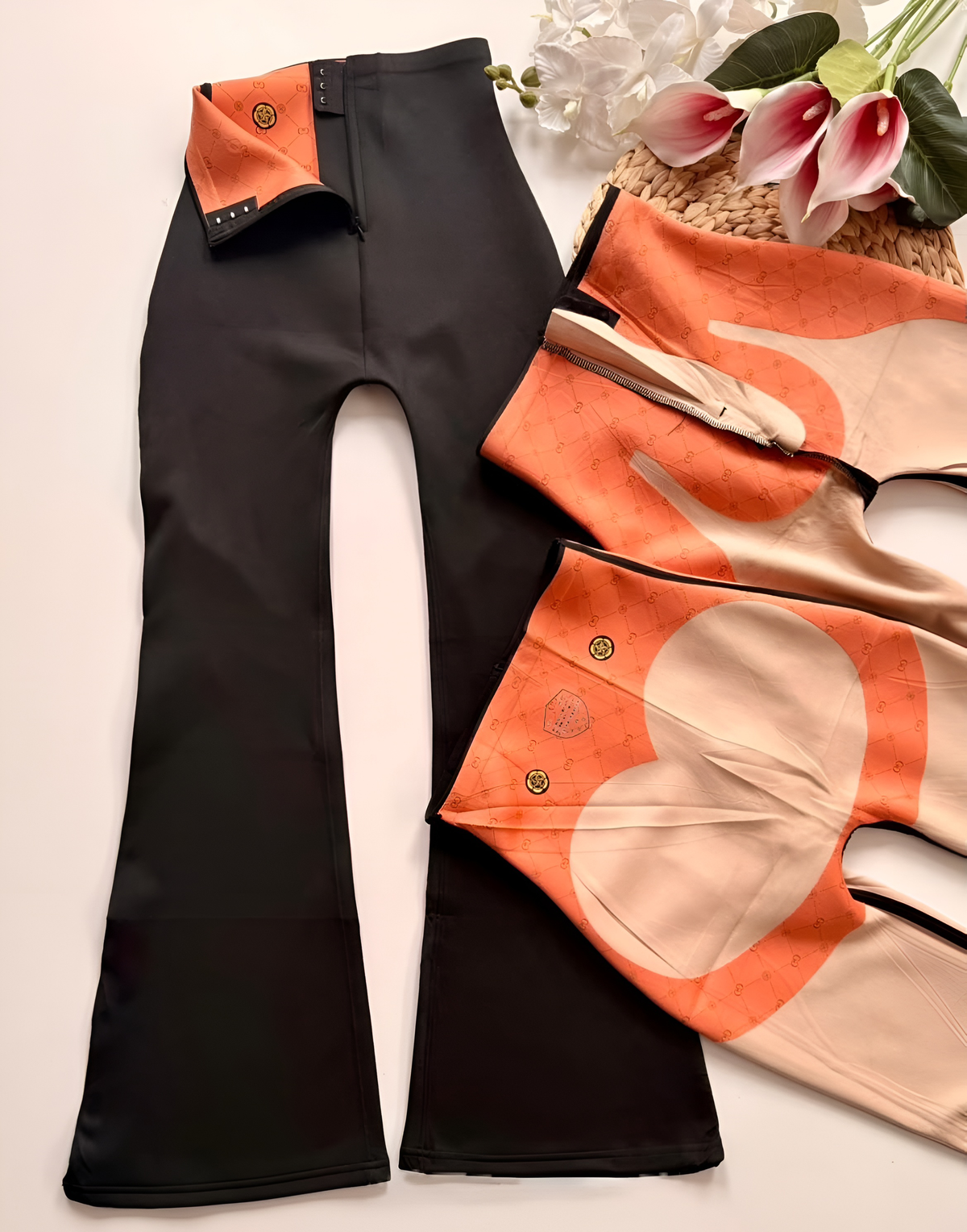 Leggins afelpado con broches y cierre corte campana | Lycra FLARE calientitos