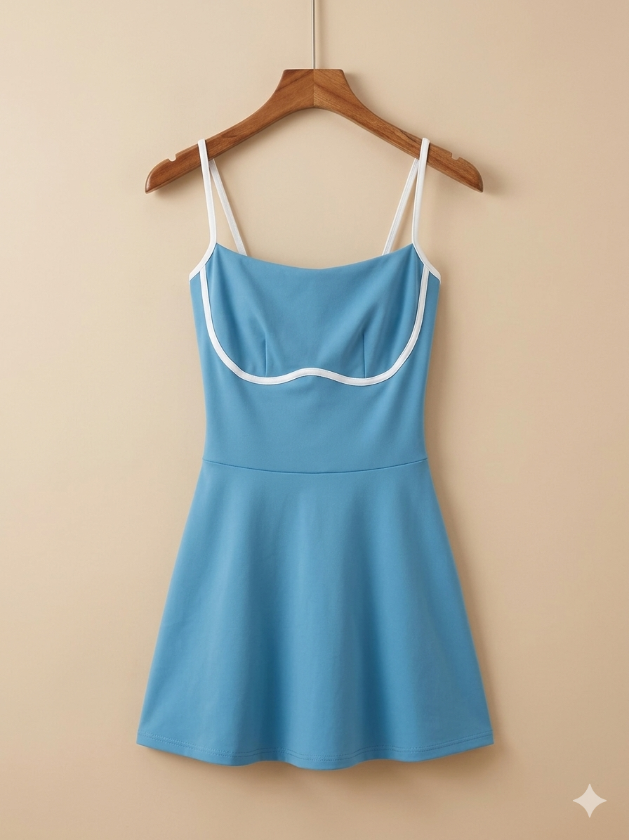 Vestido deportivo combinado con short y forro.