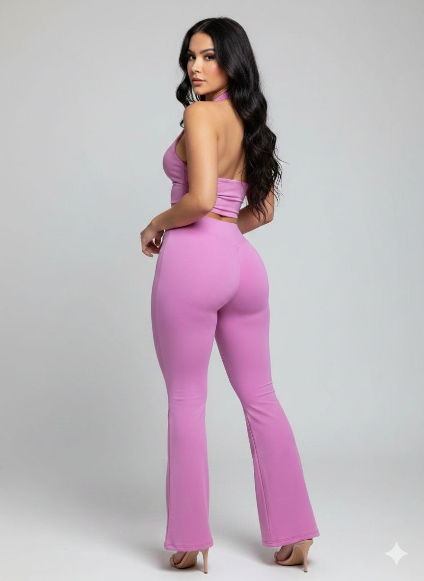 Set de top y leggins con Push Up acampanado