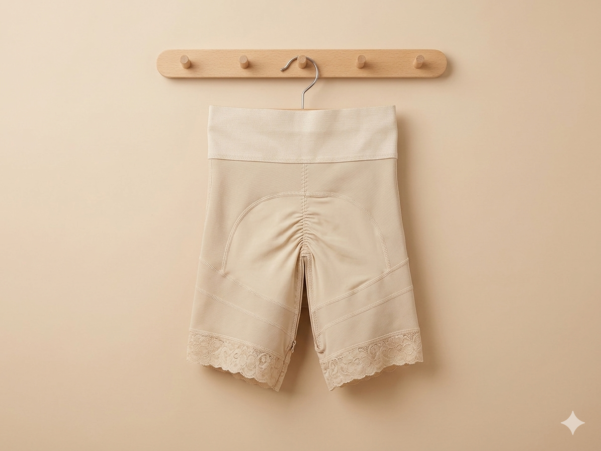 Short-faja TIPO COLOMBIANA levanta nalga con broches y encaje en el short