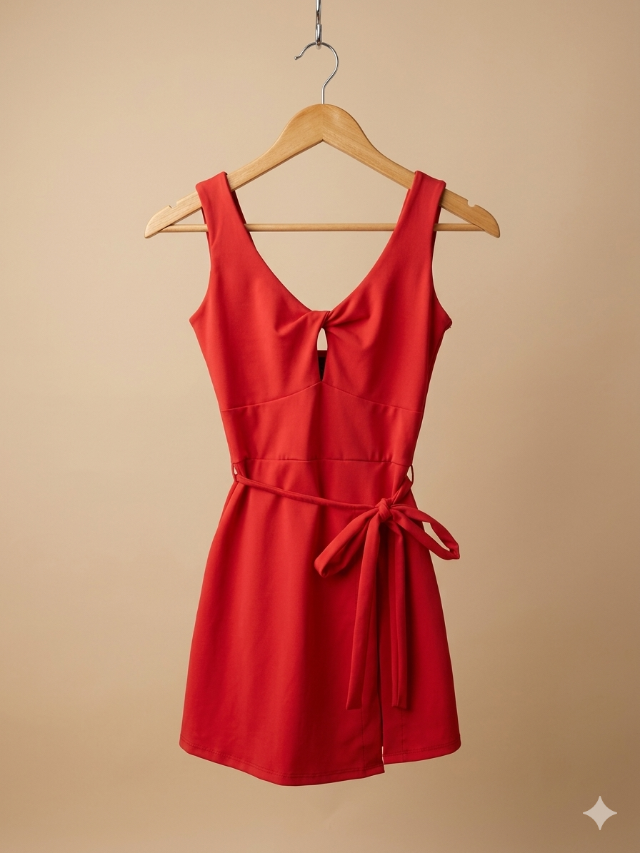 Vestido-Enterizo SPORT con faldón y cruzado de resaque