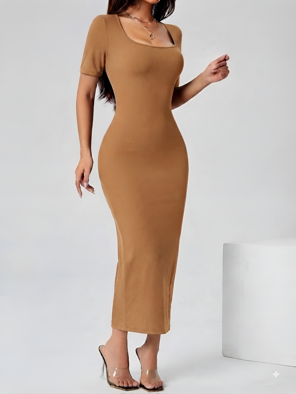 Vestido cuello cuadro en variedad de tonos, mexivestido básico en tendencia