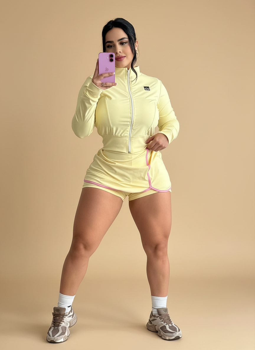 Short falda deportivo combinado en lycra deportiva