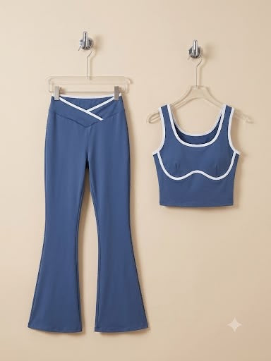 Set deportivo con bies y combinacion tipo copas | Leggins y top sport