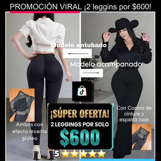 Dúo de Leggins tipo sol SKINI & ACAMPANADO
