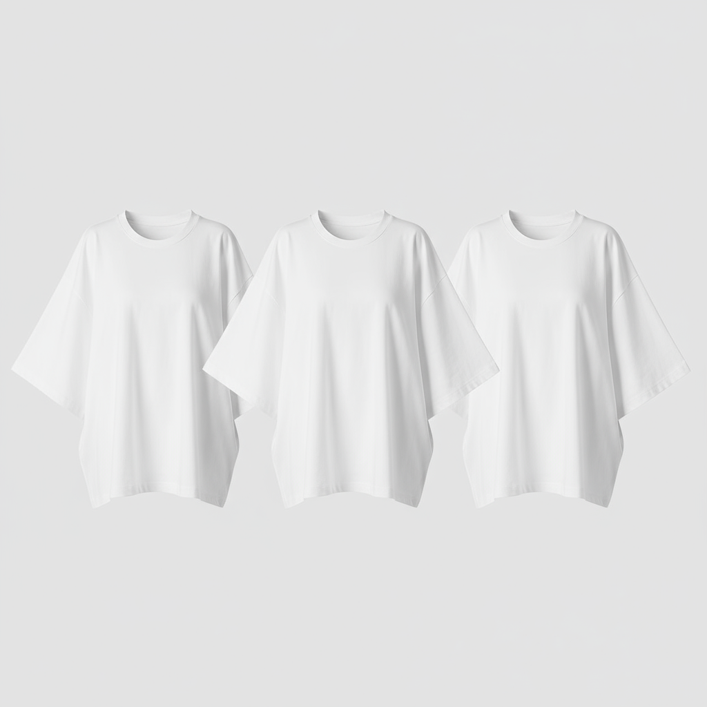 10 playeras oversized blancas
