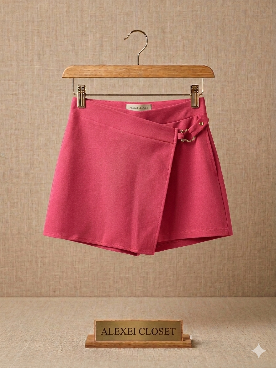 Short falda de temporada con broche