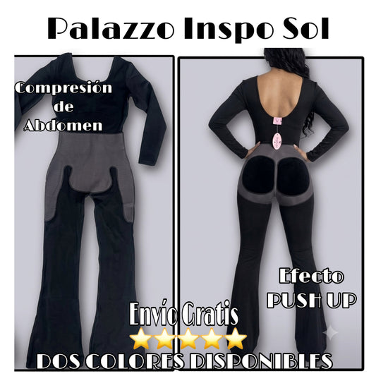Palazzo inspo SOL leon de manga larga con Push Up y corte campana