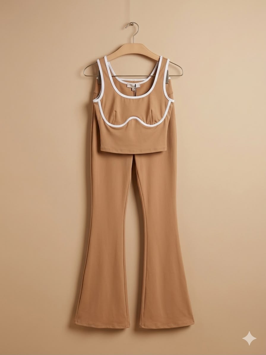 Set deportivo con bies y combinacion tipo copas | Leggins y top sport